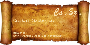 Csikai Szabolcs névjegykártya